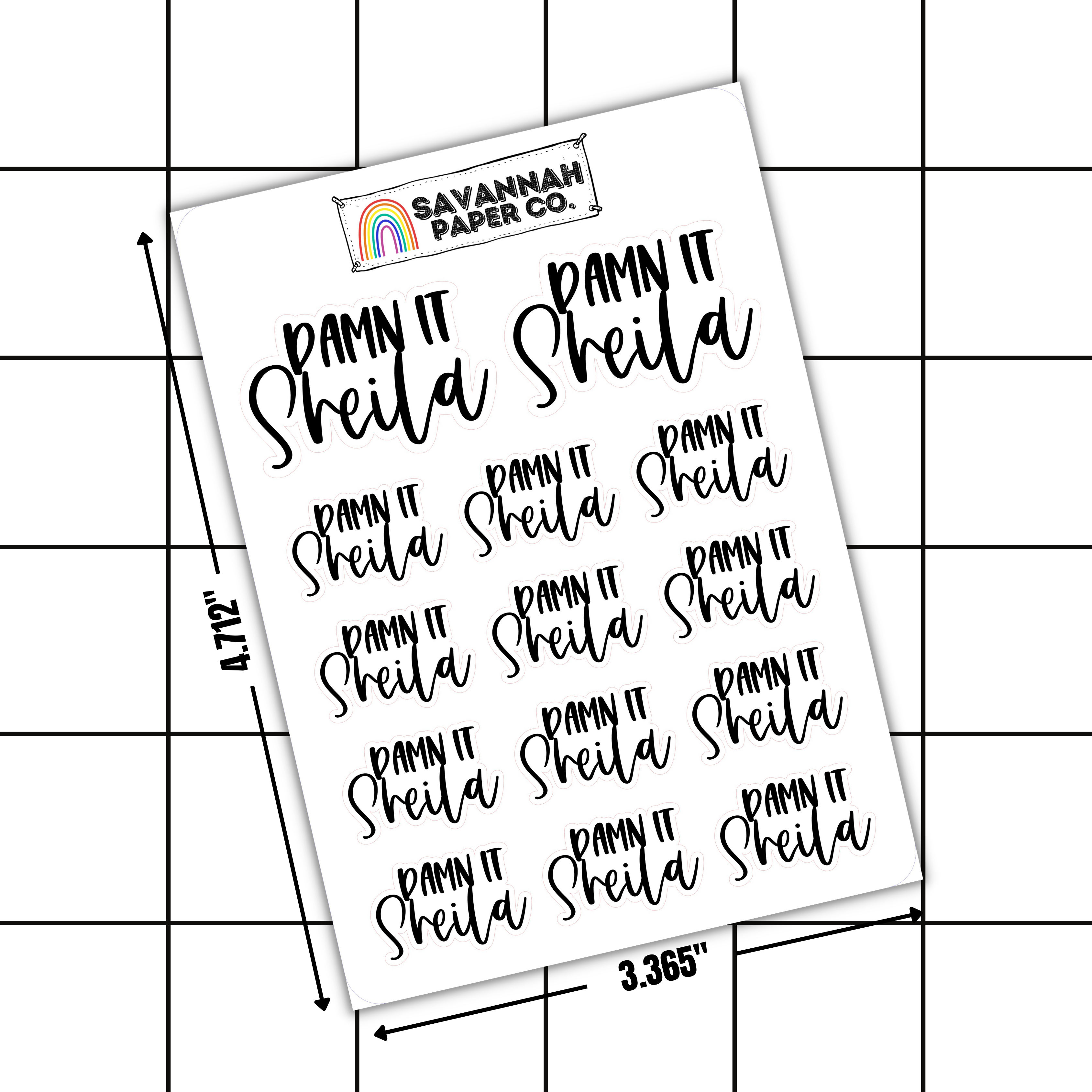 SAD Script Days of the Week  Clear GLOSSY Sticker Sheet – See Amy Draw