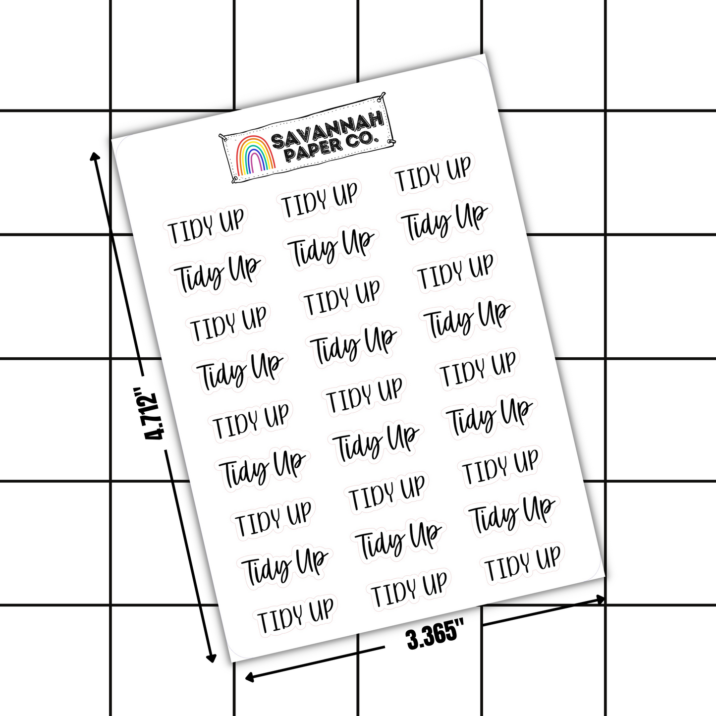 Tidy Up Script Stickers