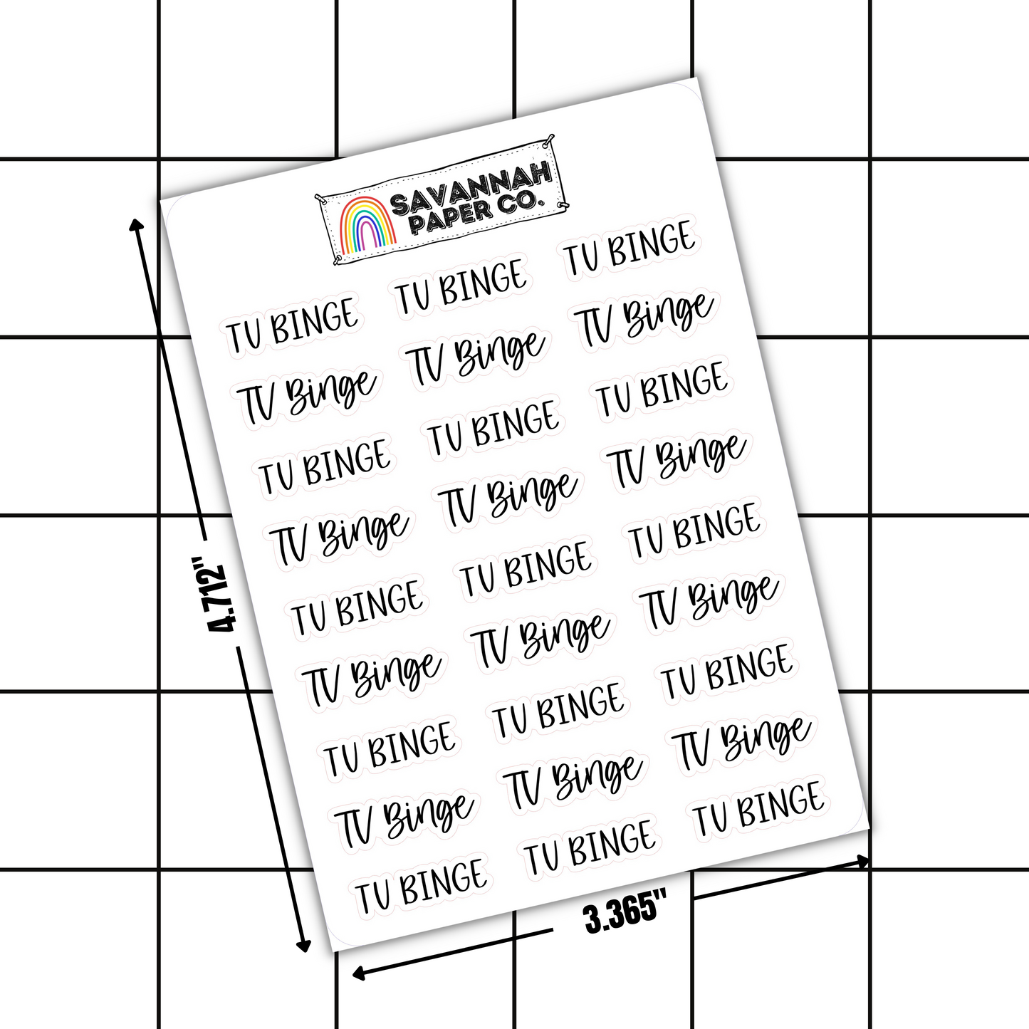 TV Binge Script Stickers