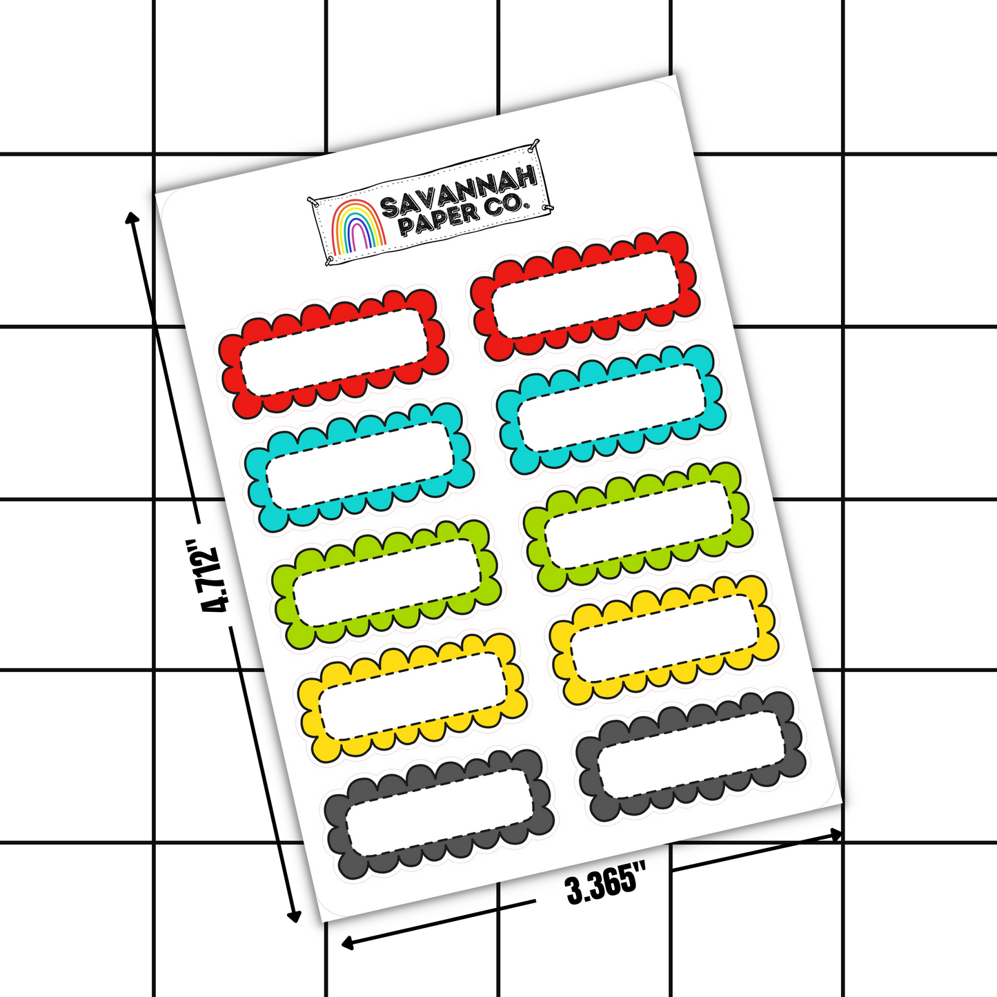 Bubble Quarter Box Stickers | SCHOOL DAYS | COLOR