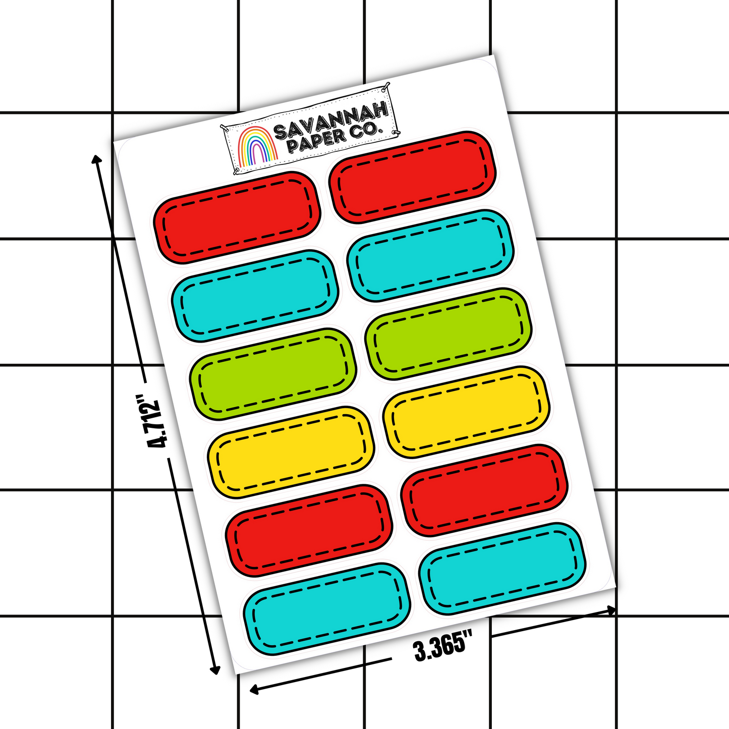 School Rules Stitch Box Stickers