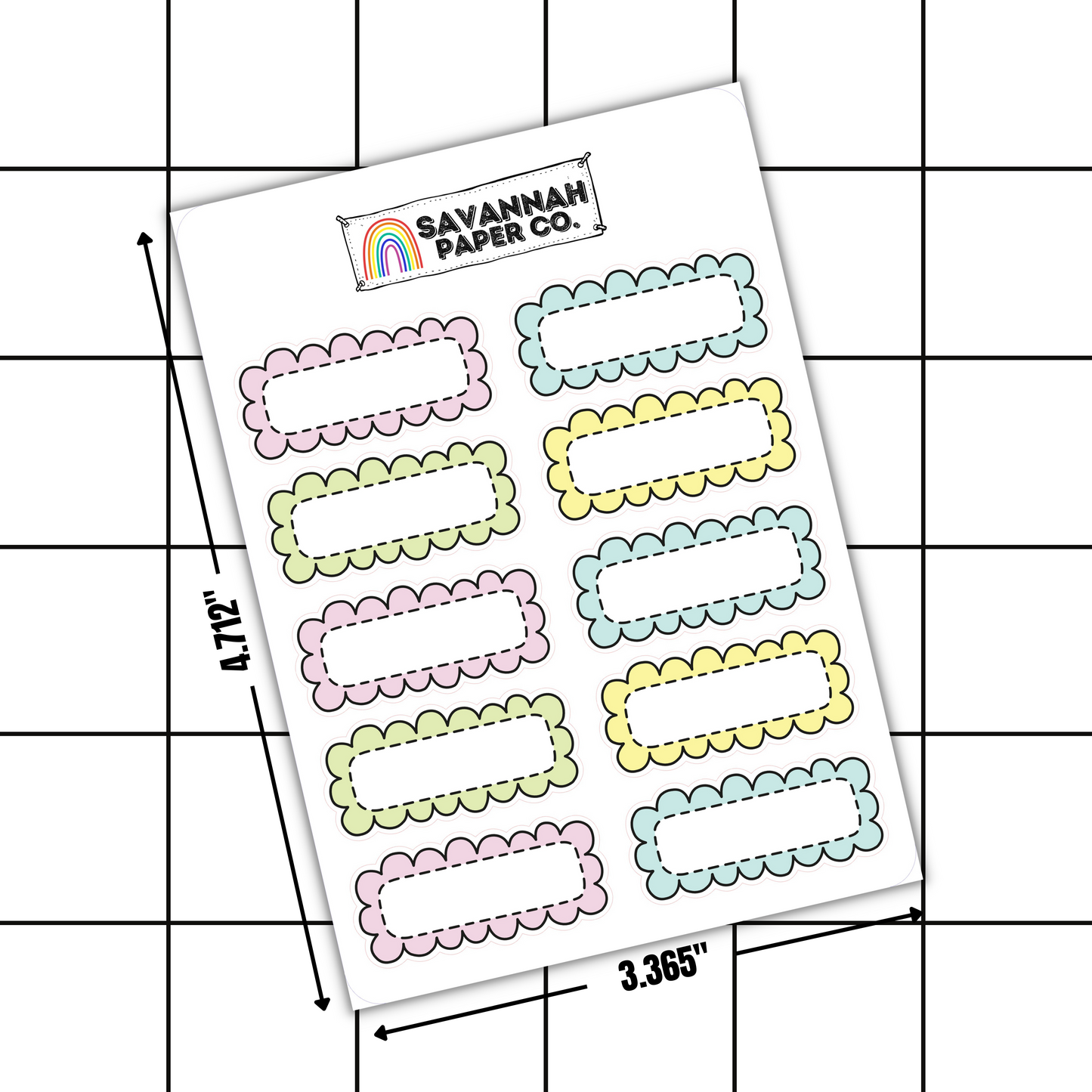 Bubble Quarter Box Stickers | PASTEL