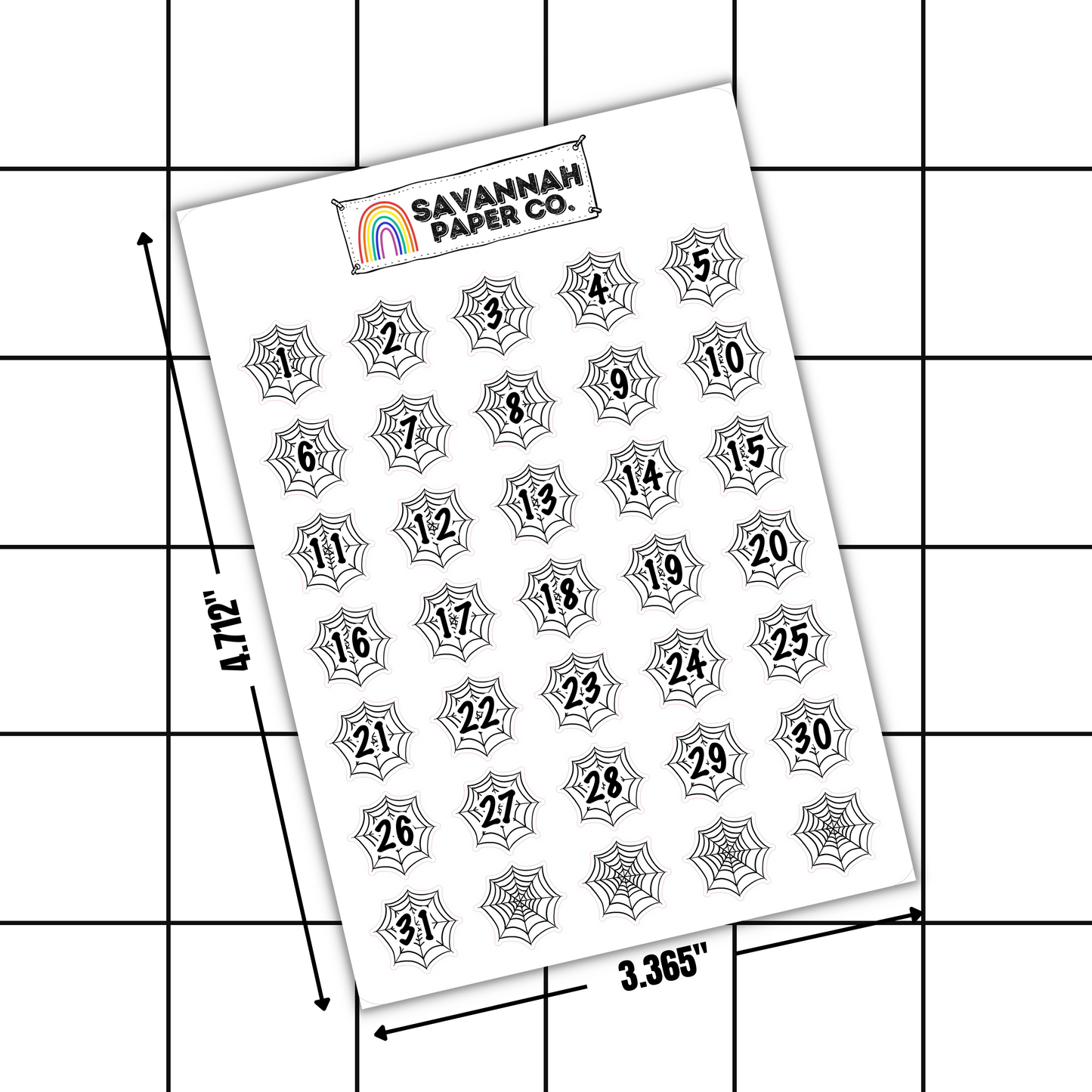 Spider Web Date Dots Stickers
