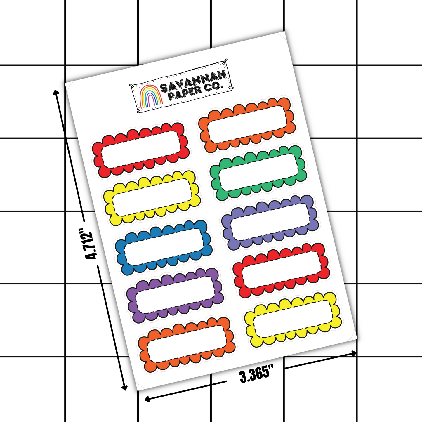 Bubble Quarter Box Stickers | RAINBOW