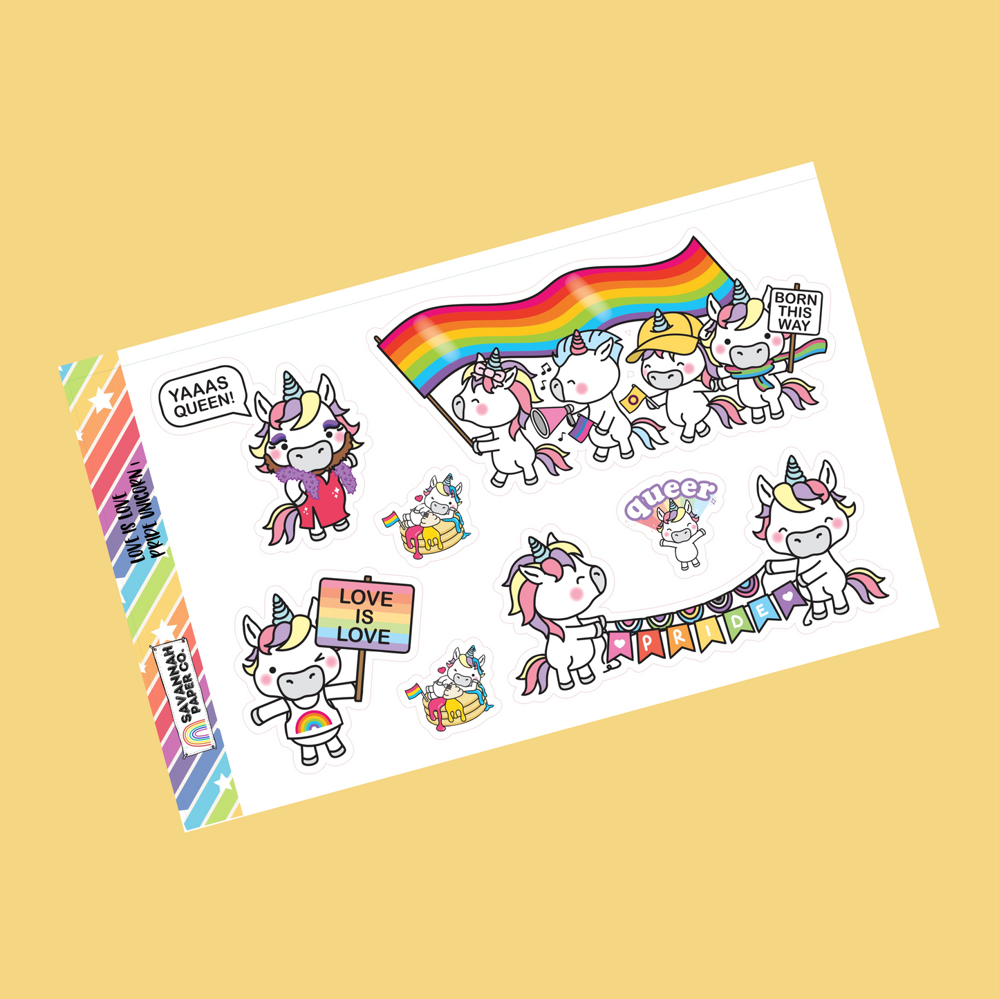 Love is Love Pride Unicorn Stickers | Option 1