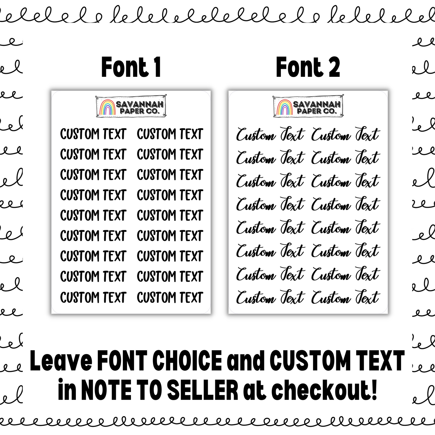 CUSTOM Script Stickers