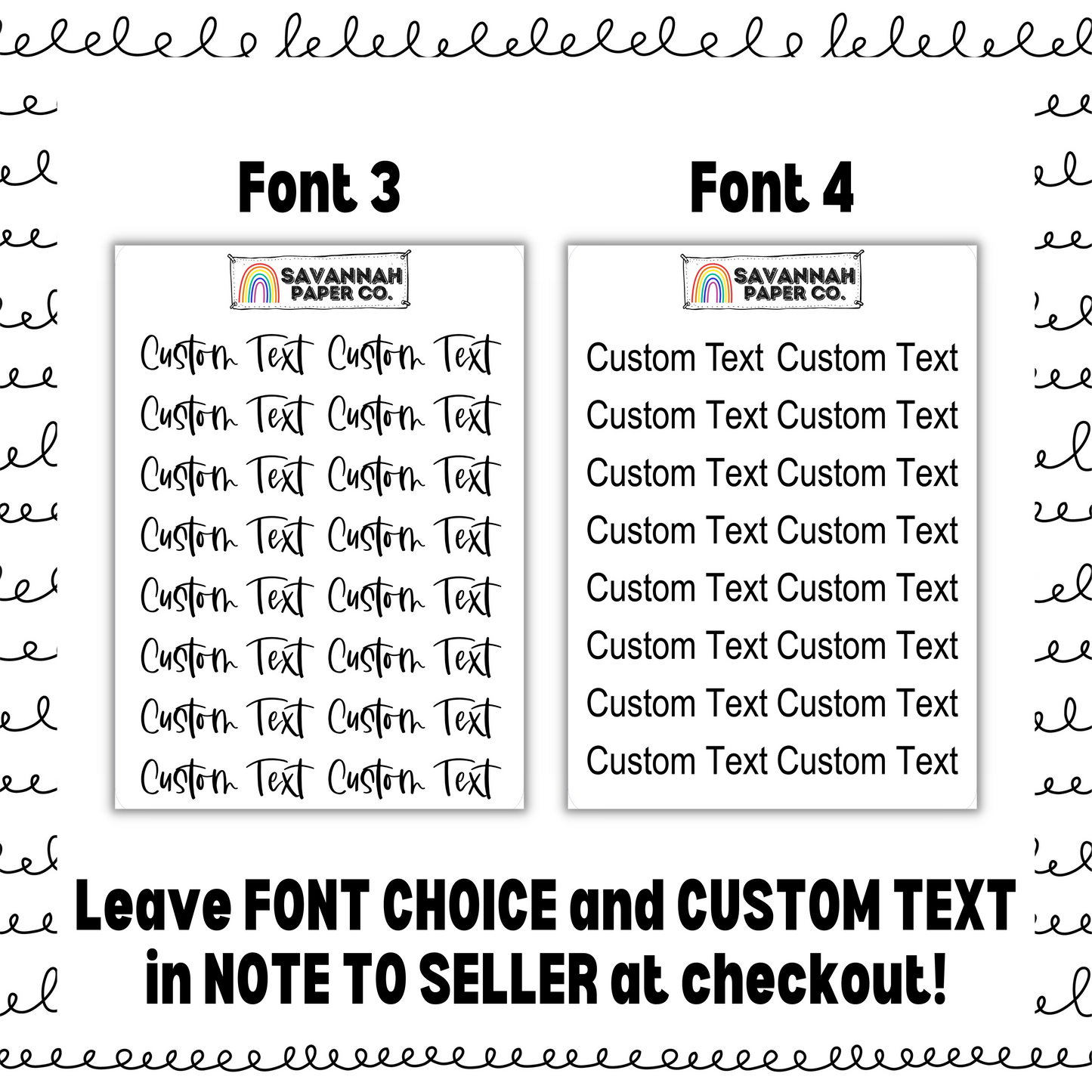 CUSTOM Script Stickers