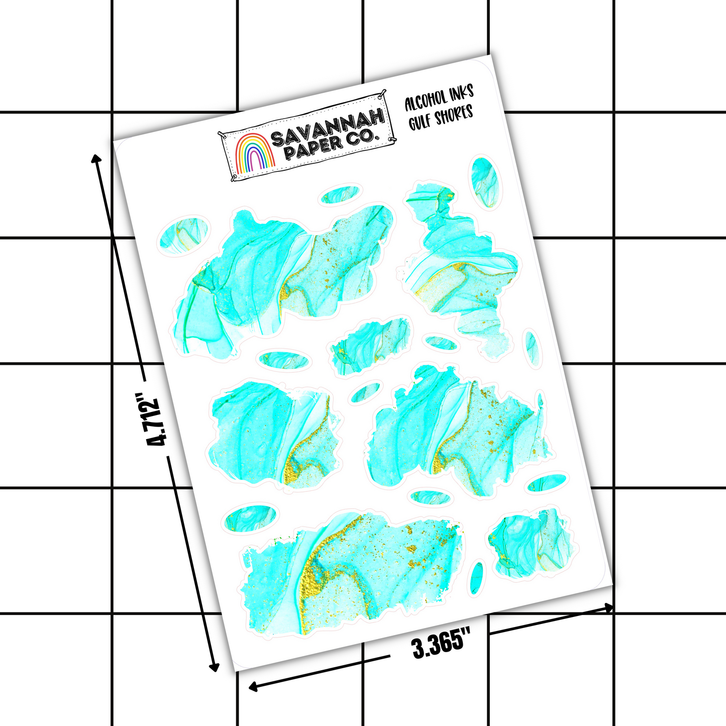 Gulf Shores Alcohol Ink Clear Matte Stickers