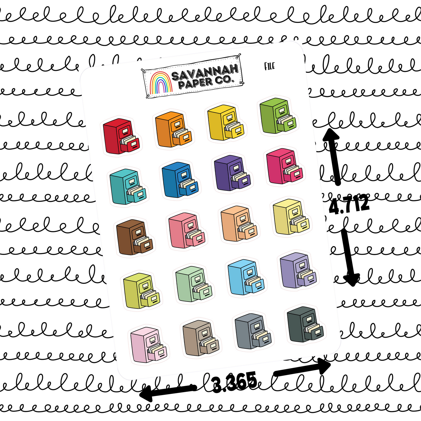 File Cabinet Doodle Stickers