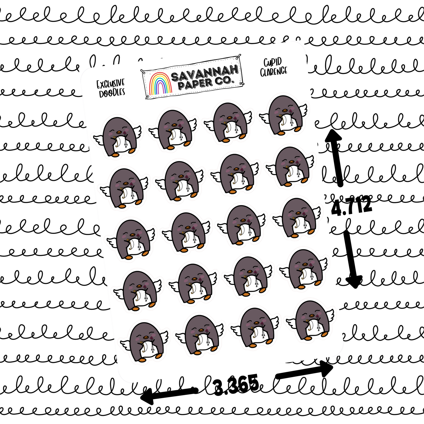 Cupid Clarence Doodle Stickers
