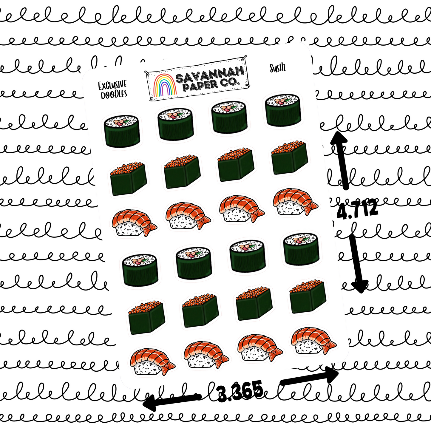 Sushi Doodle Stickers