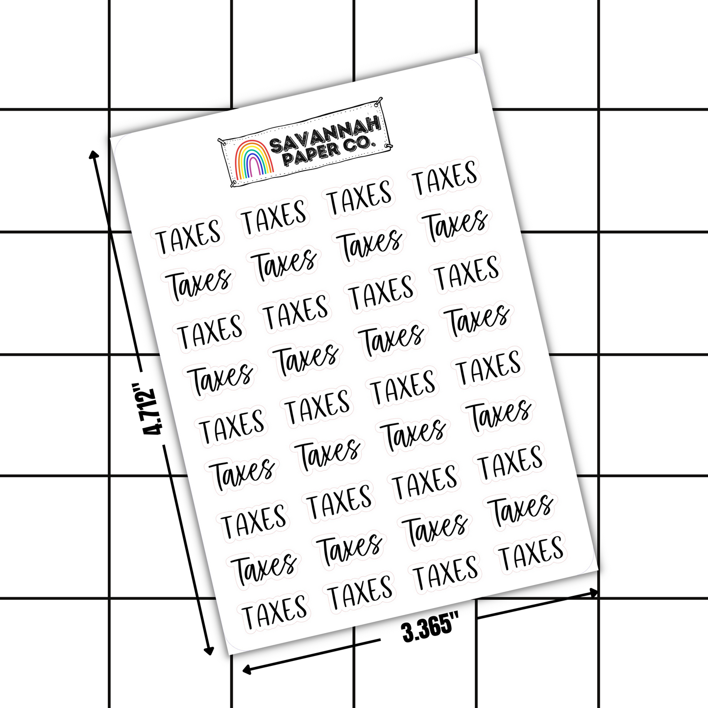 Taxes Script Stickers