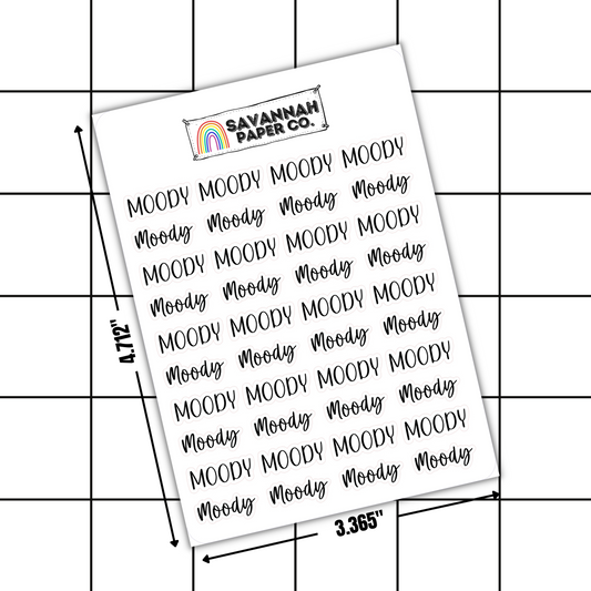 Moody Script Stickers