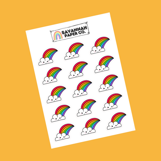 Super Fan Rainbow Cloud Doodle Stickers
