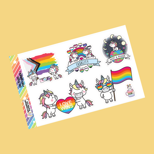 Love is Love Pride Unicorn Stickers | Option 2