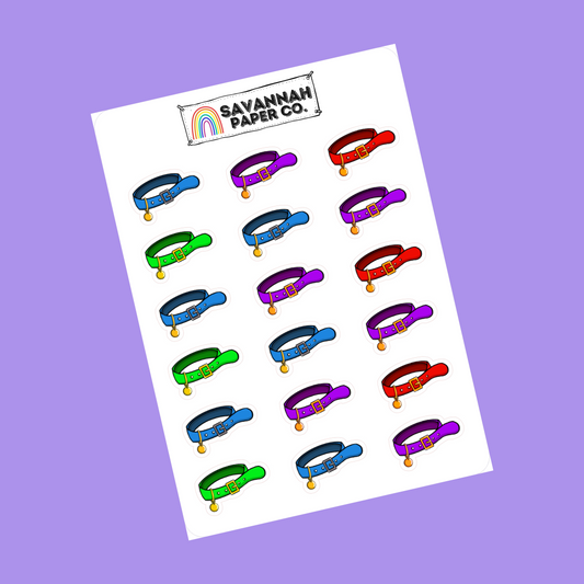 Pet Collar Doodle Stickers