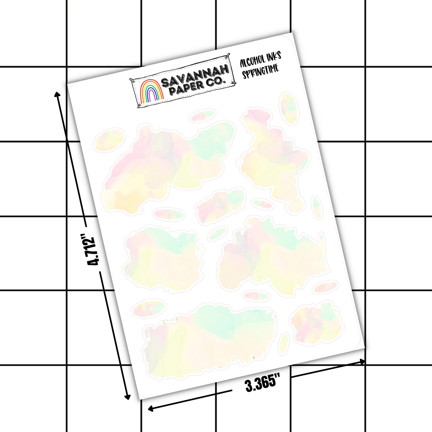 Springtime Alcohol Ink Clear Matte Stickers