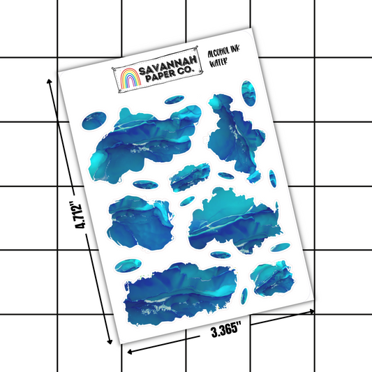 Water Alcohol Ink Clear Matte Stickers