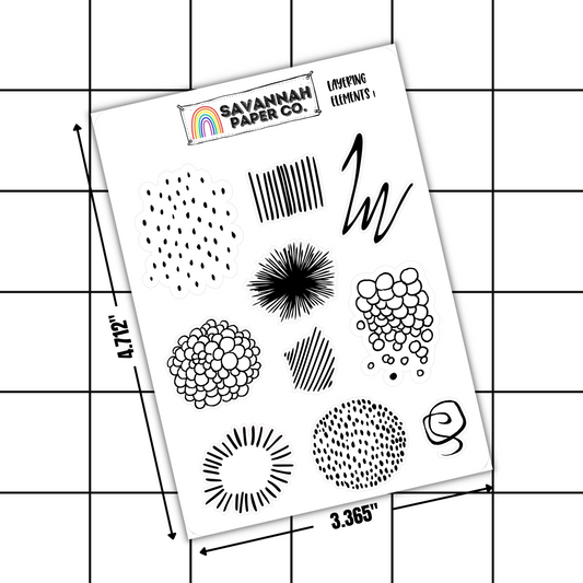 Elements 1 Clear Matte Stickers
