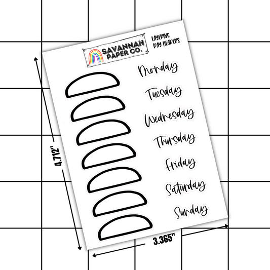 Day Headers Clear Matte Stickers