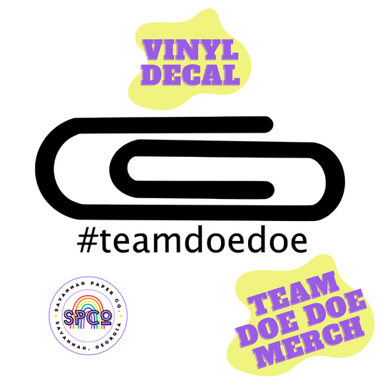 Team Doe Doe Paper Clip Vinyl Decal
