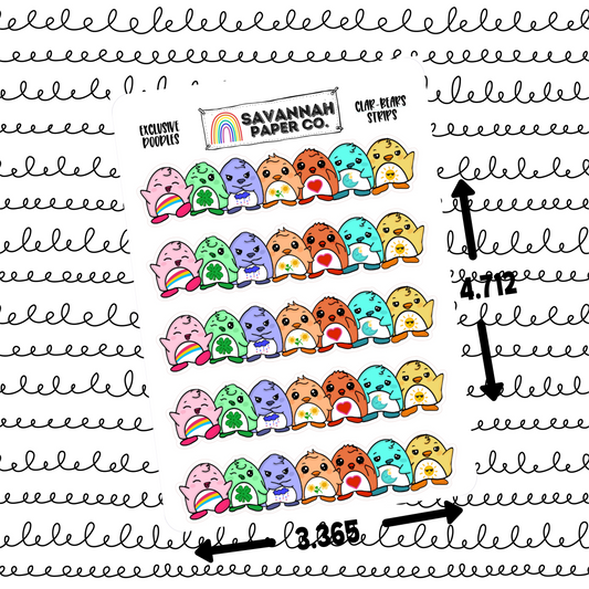 Clar-Bears Doodle Strips Stickers