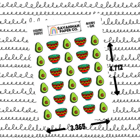 Avocado & Guac Doodle Stickers