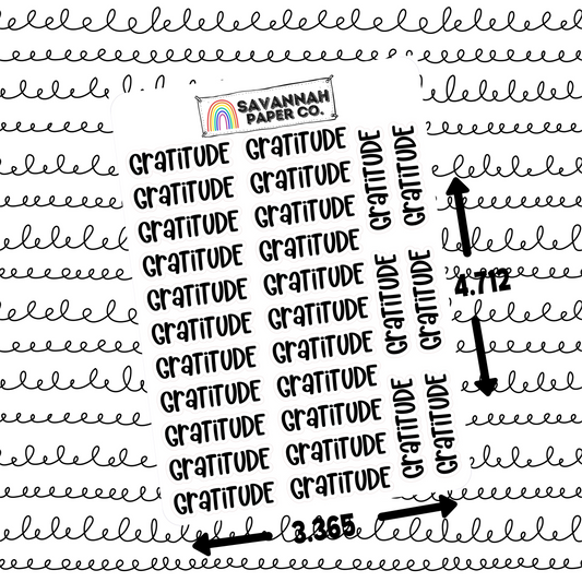 Gratitude Script Stickers