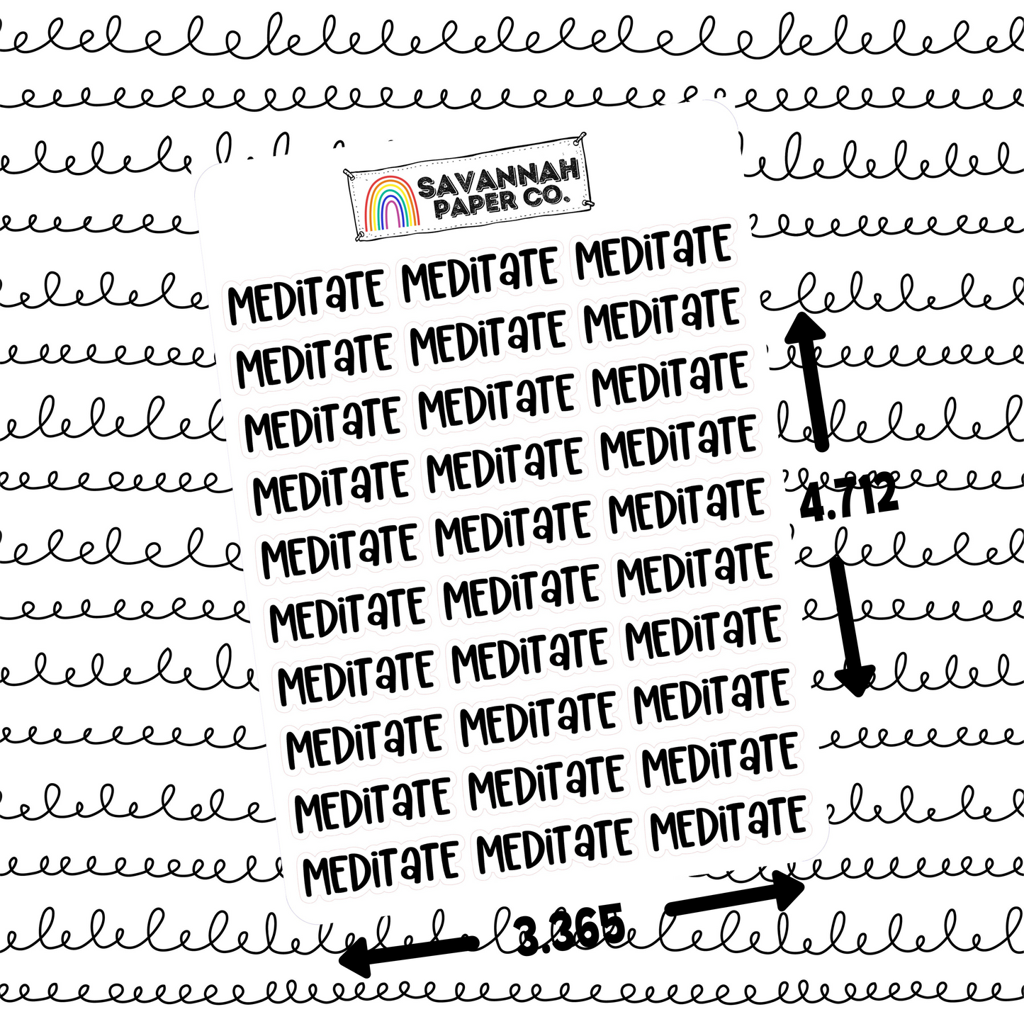 Meditate Script Stickers