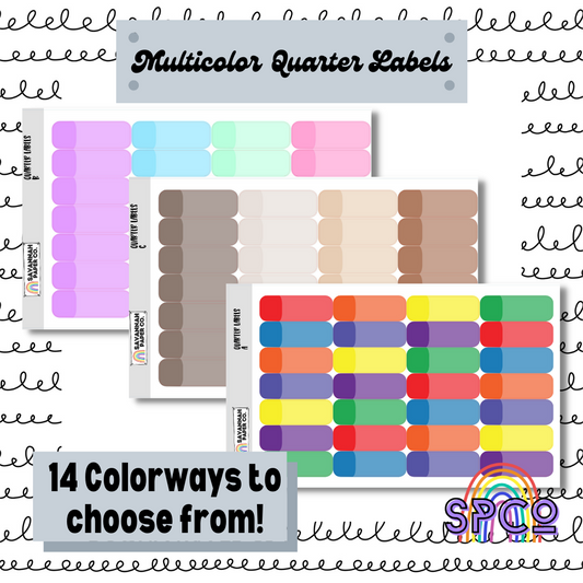 Multicolor Quarter Label Functionals