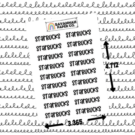 Starbucks Script Stickers