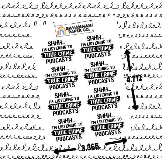 True Crime Podcasts Script Stickers