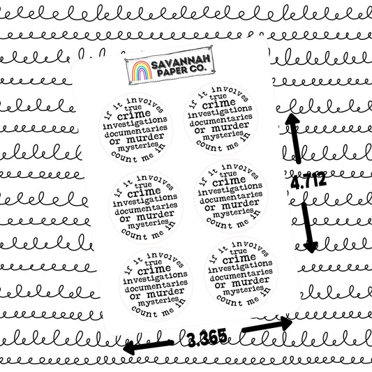If It Involves True Crime Script Stickers